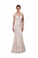 Outlet Blanc Fourreau Bateau Illusion Dentelle Robes de mariée