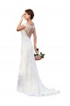 Outlet Blanc Fourreau Bateau Illusion Dentelle Robes de mariée