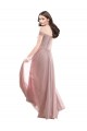 Outlet Rose 147 Trapèze Épaule Dénudée Mousseline Dentelle Longue Robes demoiselle d'honneur